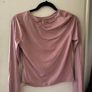 zobha active T-shirt, pink solid activewear long sleeve